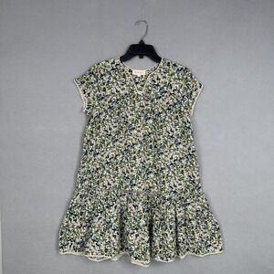 M.A.B.E. Erin Dress Womens Small Colorful Floral Tiered Ruffle Cotton Boho MABE